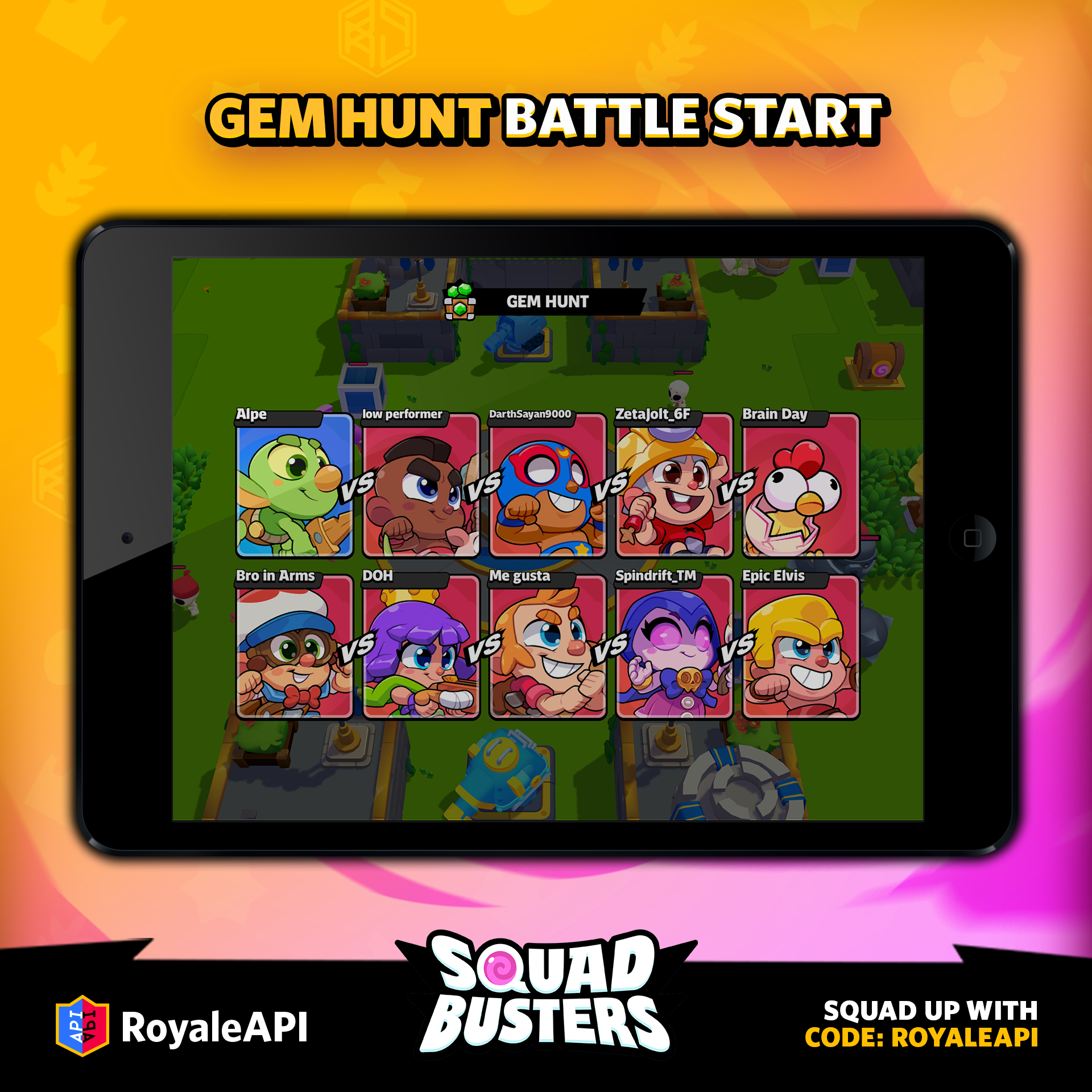 Gem Hunt Start Screen