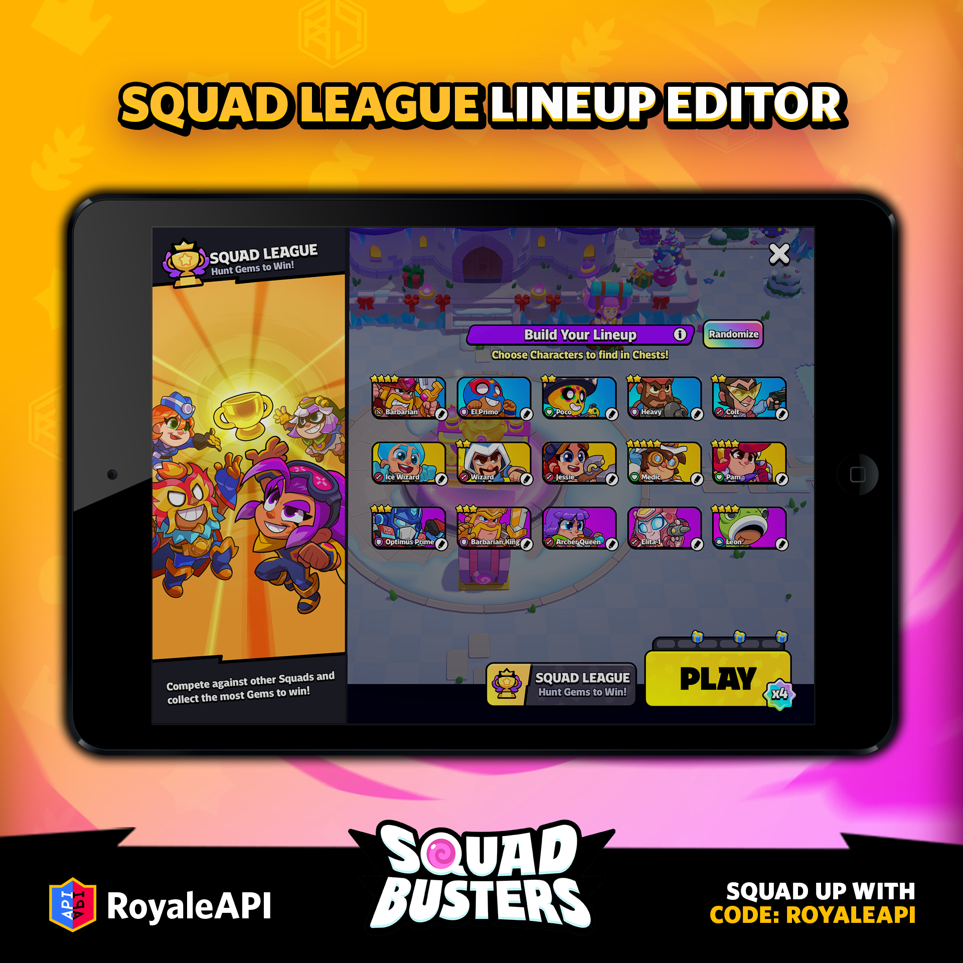 Squad League Lineup Complete